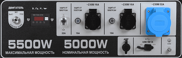 панель управления генератора A5500EA