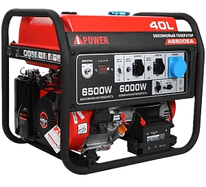Бензиновый генератор A-iPower A6500EA с электростартером, 6 кВт, 230В (20109)