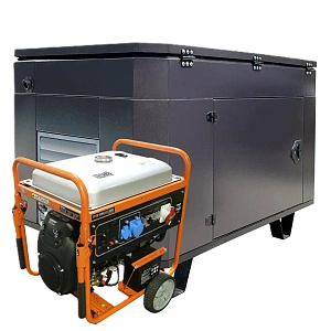 Генератор бензиновый EVOline PB 12003 E 10 кВт в супертихом зимнем кожухе 1570