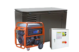 Генератор бензиновый EVOline PB 18003 E 15 кВт в супертихом зимнем кожухе 1700 с блоком автозапуска 230/400В, 63А