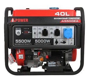 Бензиновый генератор A-iPower A5500EA с электростартером, 5 кВт, 230В (20106)