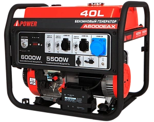 Бензиновый генератор A-iPower A6000EAX с электростартером, 5.5 кВт, 230В (20118)