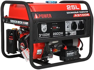 Бензиновый генератор A-iPower A3100E с электростартером 2.8 кВт, 230В (20103)