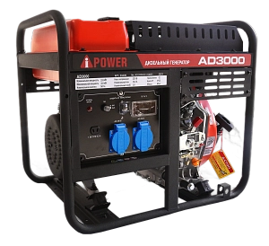 Дизельный генератор A-iPower AD3000 с ручным запуском, 2.8 кВт, 230В (20409)