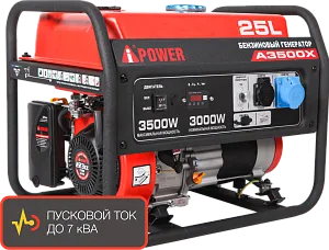 Бензиновый генератор A-iPower A3500X с ручным запуском, 3 кВт, 230В (20104)